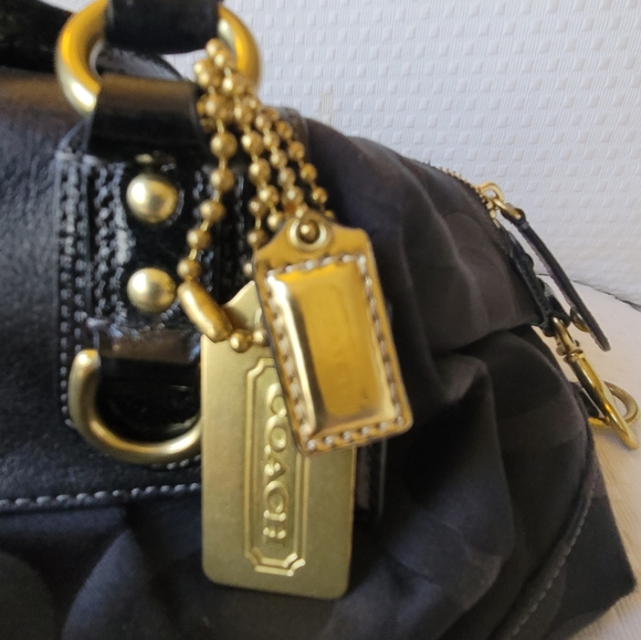 Authentic Coach Op Art Black Satchel Handbag Purse - Picture 13 of 13